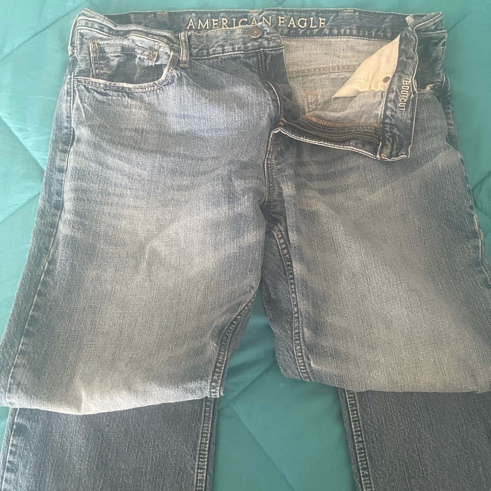 American Eagle Outfitters Men's Light Blue Bootcut Jeans